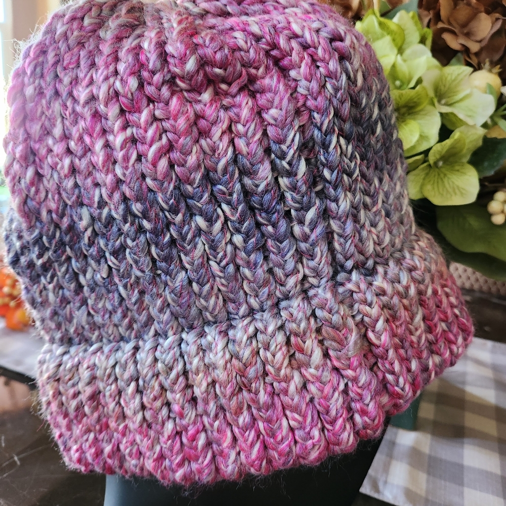 Handmade Multi Colored Crocheted Winter Beanie - Picture 2 of 4